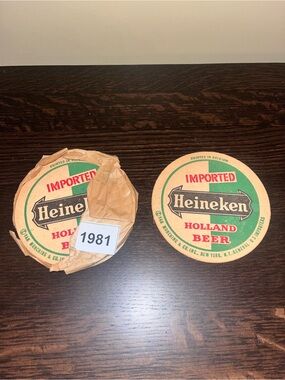2 Vintage Heineken Holland Beer Coasters